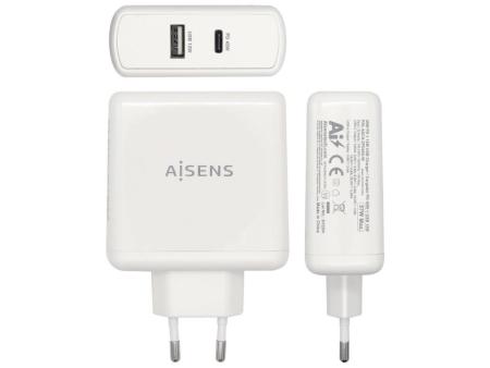 Cargador de Pared Aisens ASCH-2PD45A-W/ 1xUSB Tipo-C/ 1x USB/ 57W