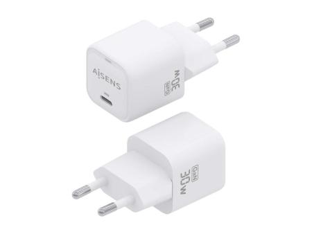 Cargador Gan de Pared Aisens ASCH-30W1P018-W/ 1xUSB Tipo-C/ 30W