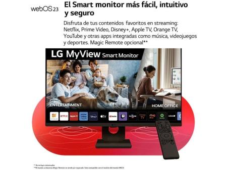 Smart Monitor LG MyView 27SR50F-B 27'/ Full HD/ Smart TV/ Multimedia/ Negro