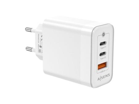 Cargador Gan de Pared Aisens ASCH-65W3P007-W/ 2xUSB Tipo-C/ 1x USB/ 65W