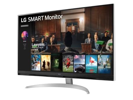 Smart Monitor LG 32SQ700S-W 31.5'/ 4K/ Smart TV/ Multimedia/ Regulable en altura/ Plata y Blanco