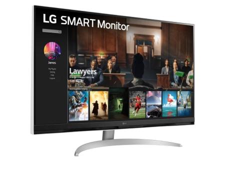 Smart Monitor LG 32SQ700S-W 31.5'/ 4K/ Smart TV/ Multimedia/ Regulable en altura/ Plata y Blanco