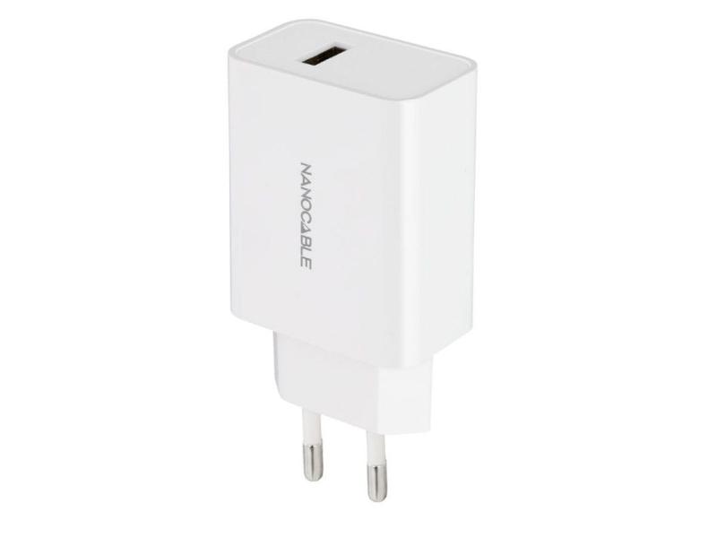 Cargador de Pared Nanocable 10.10.2003/ 1xUSB/ 2.1A/ Blanco