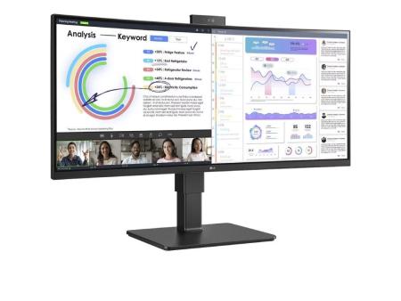 Monitor Profesional Ultrapanorámico Curvo LG 34BQ77QC-B 34'/ WQHD/ Webcam/ Multimedia/ Regulable en altura/ Negro