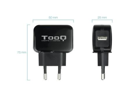 Cargador de Pared TooQ TQWC-1S01/ 1xUSB/ 12W/ Negro