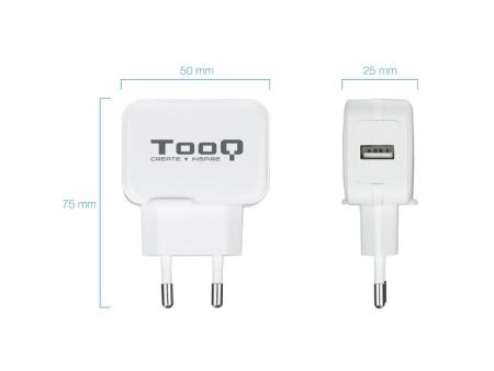 Cargador de Pared TooQ TQWC-1S01WT/ 1xUSB/ 12W/ Blanco