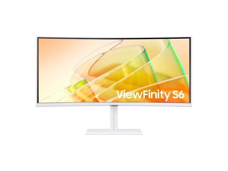 Monitor Profesional Ultraparonámico Curvo Samsung ViewFinity S6 S34C650TAU 34'/ UWQHD/ Multimedia/ Regulable en altura/ Blanco