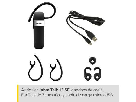 Auricular Bluetooth para Smartphone Jabra Talk 15 SE/ Negro