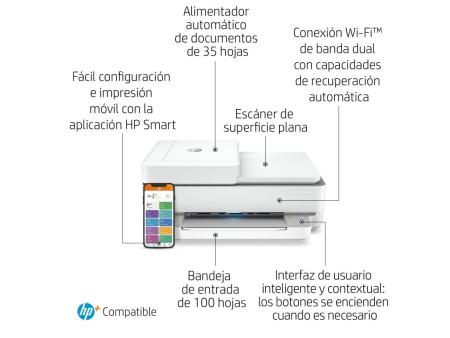 Multifunción HP Envy 6420e WiFi/ Fax Móvil/ Dúplex/ Blanca