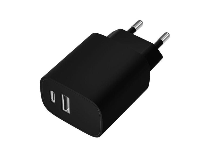 Cargador de Pared Leotec LECSPH20W2K/ 1xUSB Tipo-C/ 1xUSB/ 20W