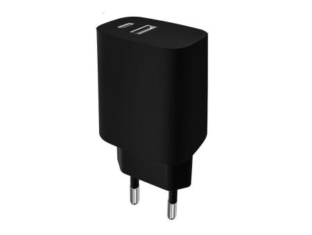 Cargador de Pared Leotec LECSPH20W2K/ 1xUSB Tipo-C/ 1xUSB/ 20W