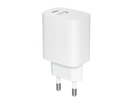 Cargador de Pared Leotec LECSPH20W2W/ 1xUSB Tipo-C/ 1xUSB/ 20W