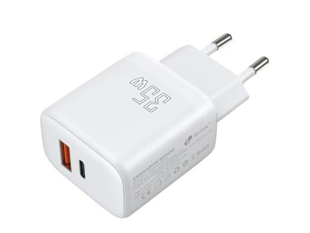 Cargador de Pared Leotec LECSPH35W2W/ 1xUSB Tipo-C/ 1xUSB/ 35W