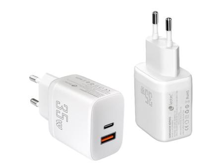 Cargador de Pared Leotec LECSPH35W2W/ 1xUSB Tipo-C/ 1xUSB/ 35W