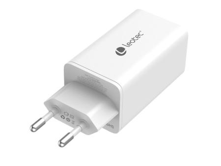 Cargador de Pared Leotec LECSPH65W3W/ 2xUSB Tipo-C/ 1xUSB/ 65W