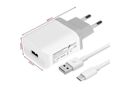 Cargador de Pared Leotec LECSPHTYPEC/ 1xUSB + Cable USB a USB Tipo-C/ 18W