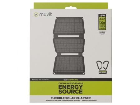 Panel Solar Portátil Muvit MCSCH0002/ 1xUSB/ 15W