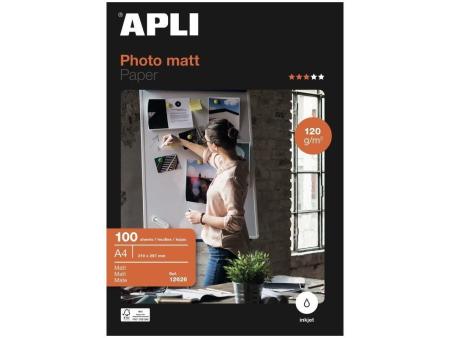 Papel Fotográfico Apli Matt 12626/ DIN A4/ 120g/ 100 Hojas/ Mate