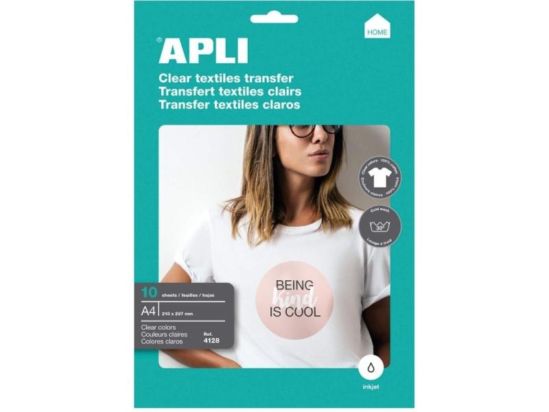 Papel Transfer Camisetas Apli 4128/ DIN A4/ 10 Hojas