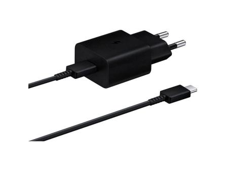 Cargador de Pared Samsung EP-T1510XBEGEU/ 1xUSB Tipo-C + Cable USB Tipo-C/ 15W