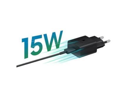 Cargador de Pared Samsung EP-T1510XBEGEU/ 1xUSB Tipo-C + Cable USB Tipo-C/ 15W