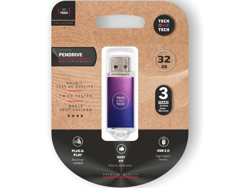 Pendrive 32GB Tech One Tech Be Fade USB 2.0/ Purpura Degradado