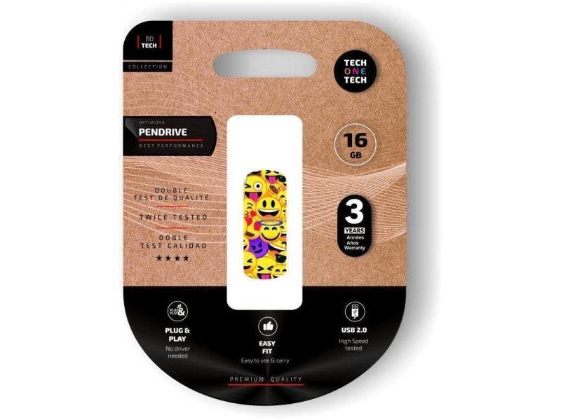 Pendrive 16GB Tech One Tech Emoji collage USB 2.0