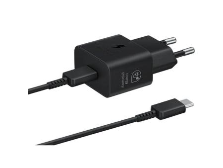 Cargador de Pared Samsung EP-T2510XBEGEU/ 1xUSB Tipo-C + Cable USB Tipo-C/ 25W