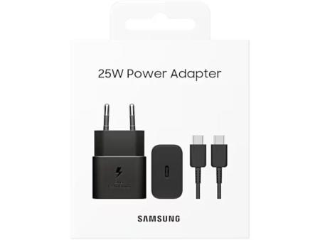 Cargador de Pared Samsung EP-T2510XBEGEU/ 1xUSB Tipo-C + Cable USB Tipo-C/ 25W