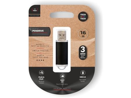 Pendrive 16GB Tech One Tech Basic USB 2.0/ Negro