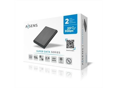 Caja Externa para Disco Duro de 2.5' Aisens ASE-2525B/ USB 3.1/ Sin tornillos