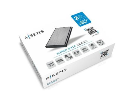 Caja Externa para Disco Duro de 2.5' Aisens ASE-2525GR/ USB 3.1/ Sin tornillos