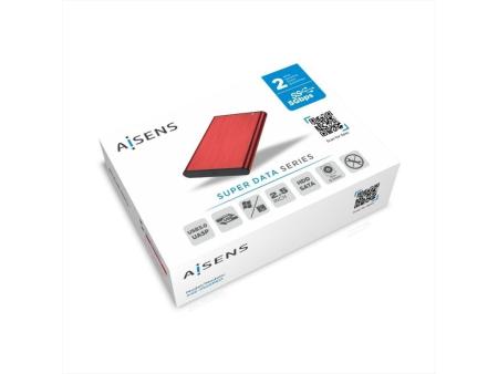 Caja Externa para Disco Duro de 2.5' Aisens ASE-2525RED/ USB 3.1/ Sin tornillos