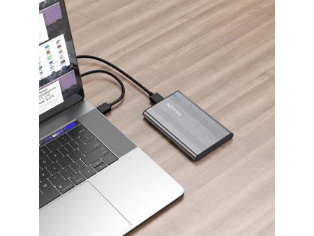 Caja Externa para Disco Duro de 2.5' Aisens ASE-2526GR/ USB 3.1/ Sin tornillos