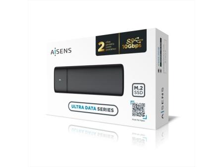 Caja Externa para Disco SSD M.2 SATA/NVMe Aisens ASM2-001B/ USB 3.1/ Sin tornillos