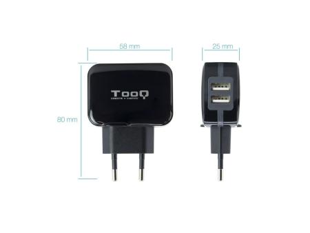 Cargador de Pared TooQ TQWC-1S02/ 2xUSB/ 17W