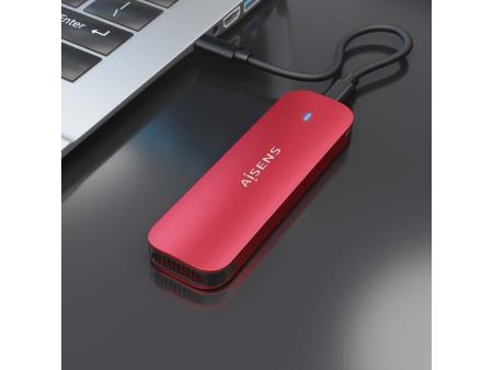 Caja Externa para Disco SSD M.2 NVMe Aisens ASM2-027RED/ USB 3.2/ Sin tornillos