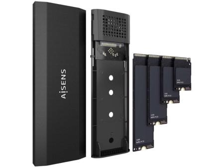 Caja Externa para Disco SSD M.2 NGFF Aisens ASM2-028B/ USB 3.2/ Sin tornillos