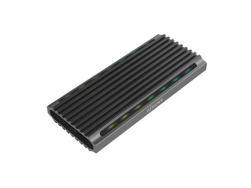 Caja Externa para Disco SSD M.2 SATA/NVMe Aisens ASM2-RGB011GR/ USB 3.2 Gen2/ Sin Tornillos