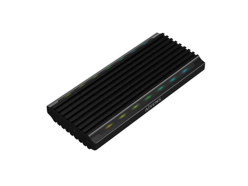 Caja Externa para Disco SSD M.2 SATA/NVMe Aisens ASM2-RGB012B/ USB 3.2/ Sin tornillos