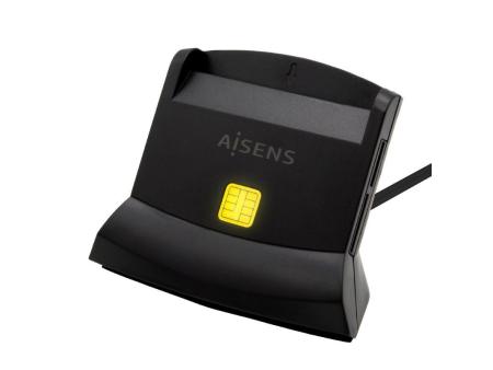 Lector de DNI y Tarjetas Aisens ASCR-SN04CSD-BK/ USB Tipo-C/ Negro