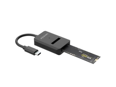 Dock USB Tipo-C para SSD M2 SATA/NVMe NGFF Aisens ASUC-M2D011-BK/ Negro