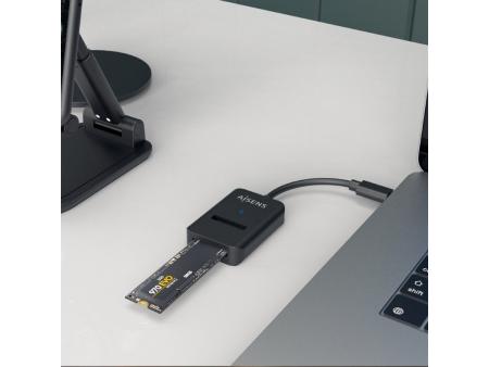 Dock USB Tipo-C para SSD M2 SATA/NVMe NGFF Aisens ASUC-M2D011-BK/ Negro