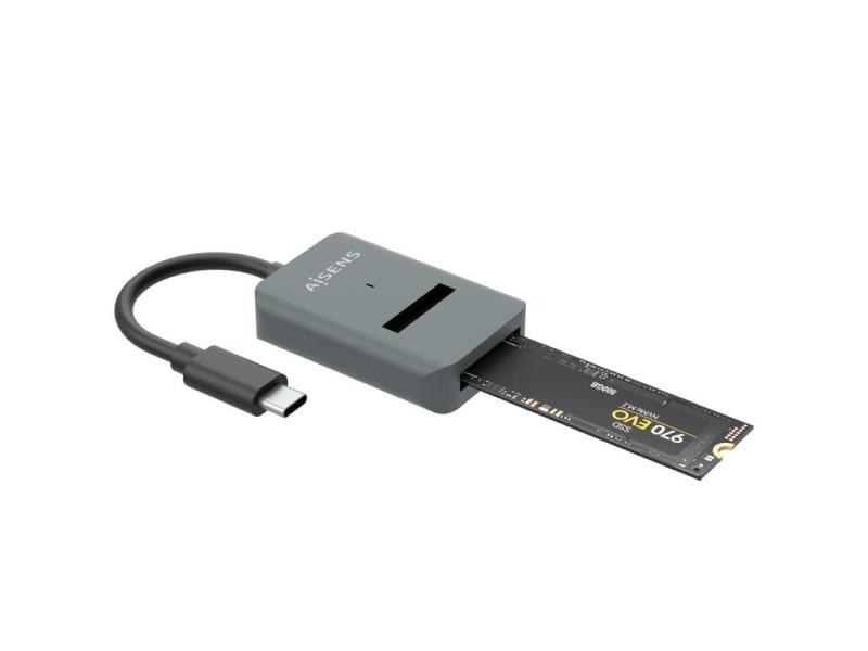 Dock USB Tipo-C para SSD M2 SATA/NVMe NGFF Aisens ASUC-M2D012-GR/ Gris