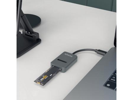 Dock USB Tipo-C para SSD M2 SATA/NVMe NGFF Aisens ASUC-M2D012-GR/ Gris