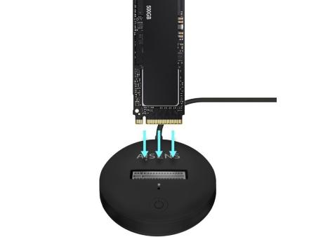 Dock USB Tipo-C para SSD M2 SATA/NVMe NGFF Aisens ASUC-M2D013-BK/ Negro