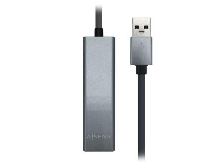 Hub USB 3.0 Aisens A106-0401/ 3xUSB/ 1xRJ45/ Gris