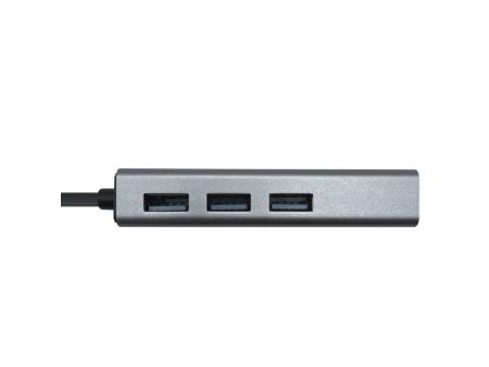 Hub USB 3.0 Aisens A106-0401/ 3xUSB/ 1xRJ45/ Gris