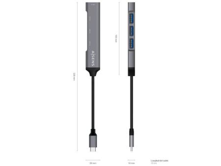 Hub USB Tipo-C Aisens A109-0541/ 4xUSB