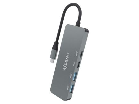 Hub USB Tipo-C Aisens A109-0694/ 2xUSB/ 2xUSB Tipo-C/ Gris